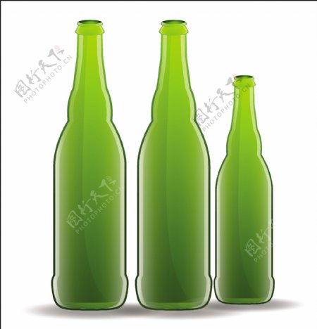 绿色啤酒瓶向量