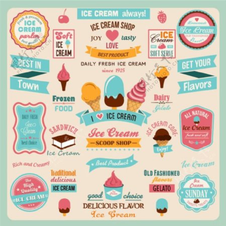 卡通冰淇淋标签图片