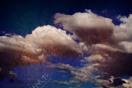 高清划痕效果天空云朵图片素材