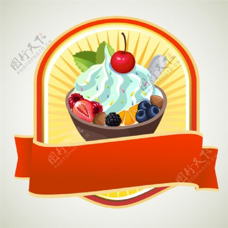 水果冰淇凌标签图片