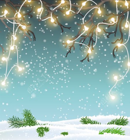 圣诞节冬天卡通背景主图矢量素材