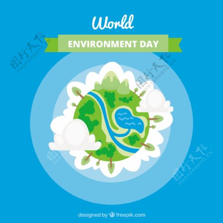世界环境日创意地球设计背景