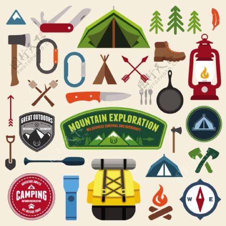 露营探险图标