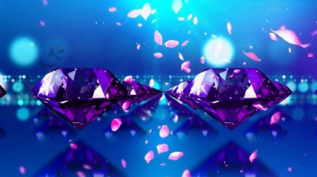 蓝色钻石花瓣唯美动态视频