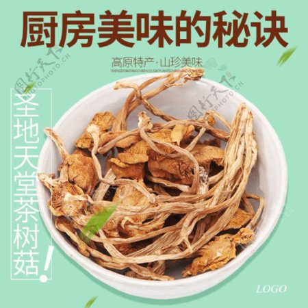 淘宝电商主图高原特产菌菇茶树菇食品