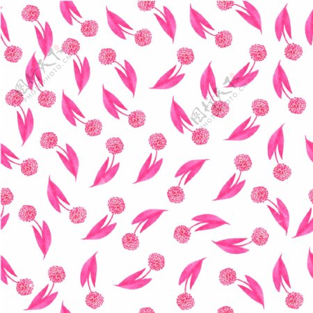 粉红水彩花卉图案