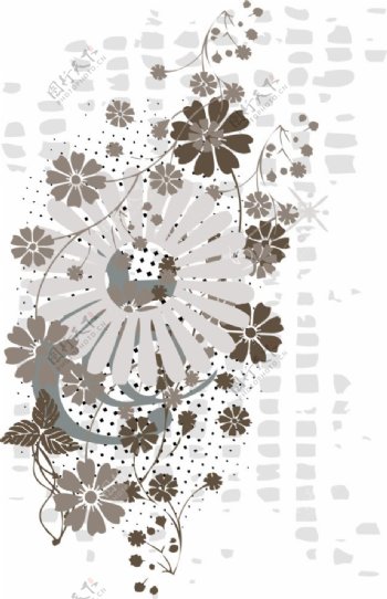 矢量花卉装饰元素图案