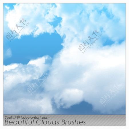 蔚蓝色的天空云朵笔刷