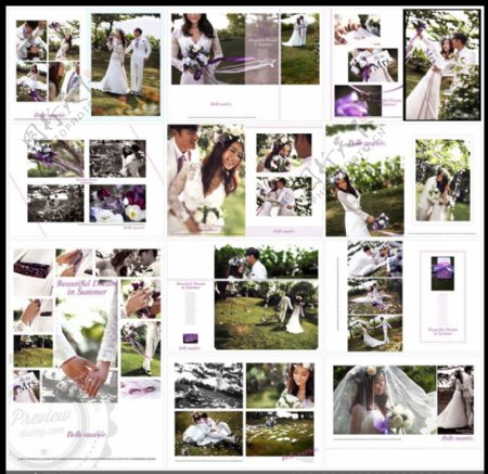 紫薇婚礼跨页婚纱模板