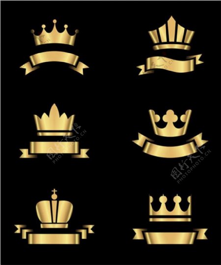金质王冠标志设计矢量素材