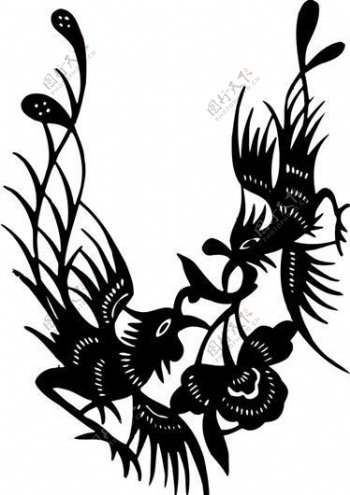 凤凰凤纹图案鸟类装饰图案矢量素材CDR格式0057