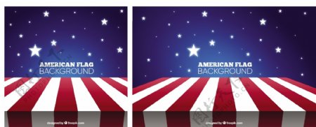 伟大的背景与美国国旗和闪亮的星星