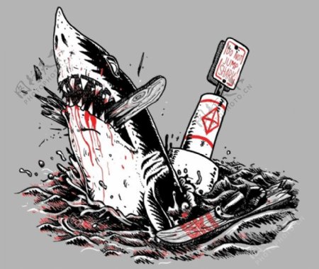 位图插画动物鲨鱼免费素材