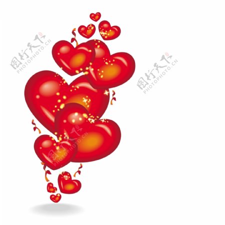 情人节浪漫心形气球素材图片