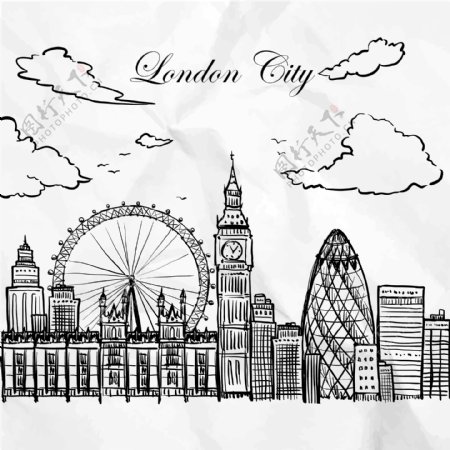 手绘伦敦城市图片
