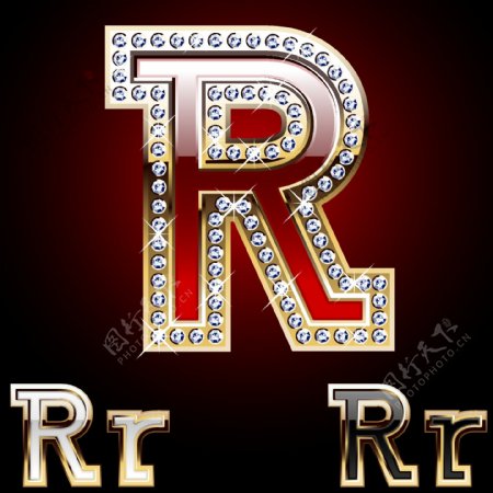 钻石R字母素材