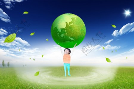 爱护地球绿色环保海报