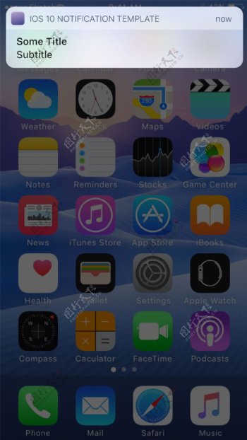 iOS10通知模版移动手机APP界面UI
