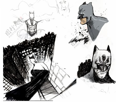 蝙蝠侠的草图