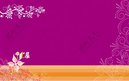 紫色花纹底背景EPS