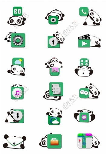 熊猫手机图标