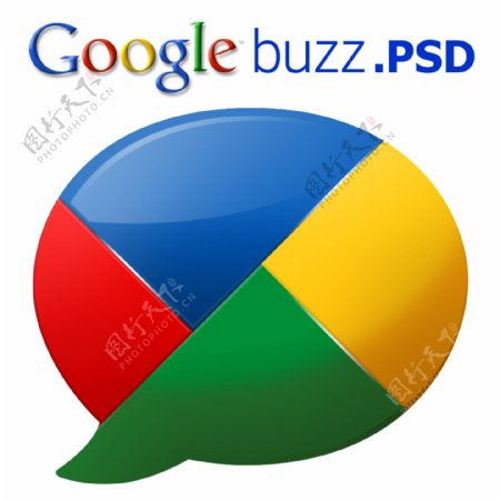 谷歌Buzz的标志PSD