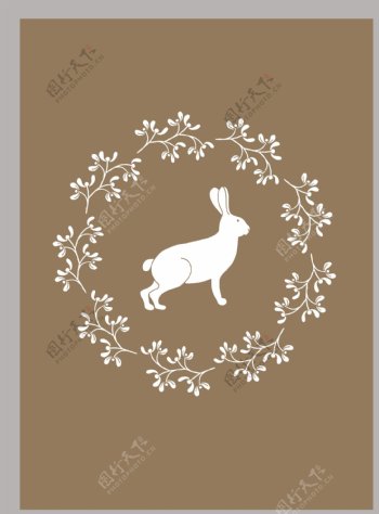 圣诞兔子矢量插画海报素材