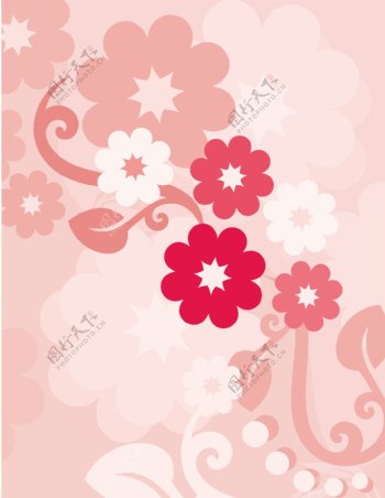 花卉矢量粉色背景