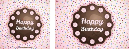 生日背景与巧克力蛋糕和糖果