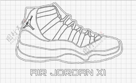 airjordan11篮球鞋线描图