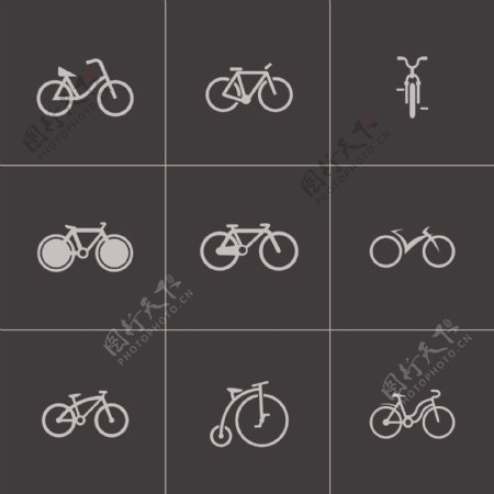 黑色背景的自行车标签图片