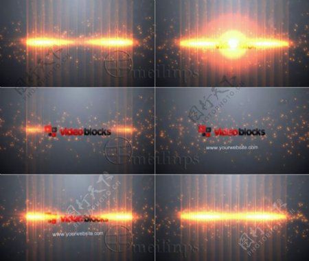 耀眼光效和粒子火花中的标题展示AE模板