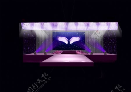 紫色婚礼现场效果图图片
