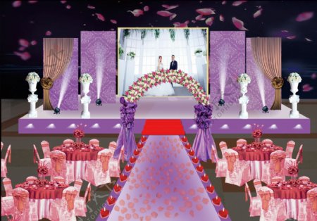 婚礼舞台紫色
