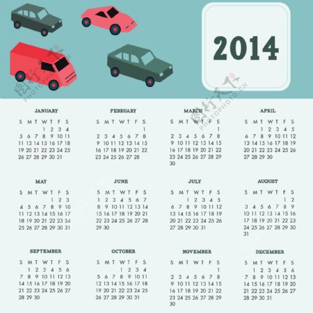 2014汽车日历设计