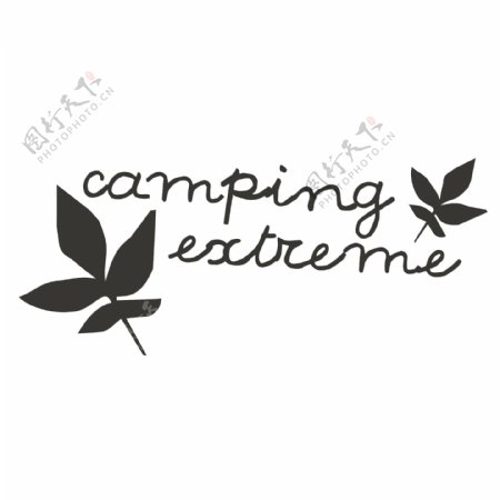 印花矢量图文字英文camping野营免费素材