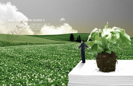 绿色环保广告背景设计图片