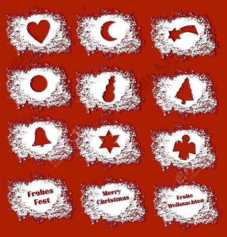 红色圣诞节图案设计矢量图AI