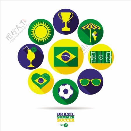 巴西夏季足球元素