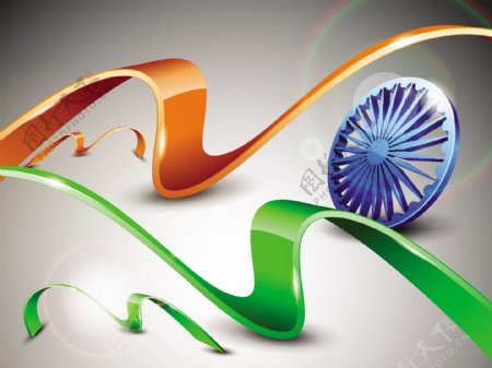 印度国旗的矢量插图