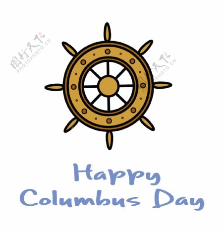 哥伦布日船轮向量