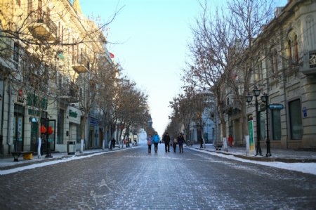 冬天街道图片