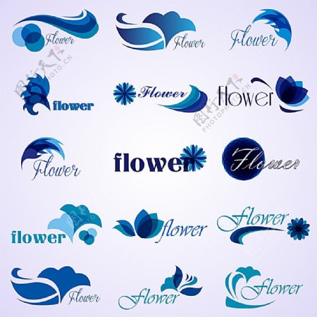 蓝色花朵logo