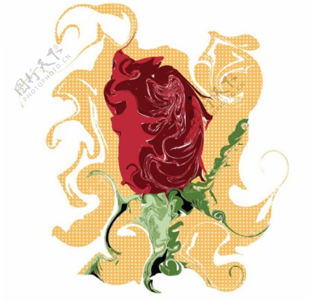 位图时尚休闲女装T恤图案植物玫瑰花免费素材