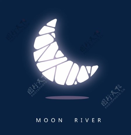 发光月亮背景插画