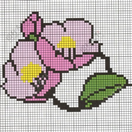 毛衫图案植物花卉色彩粉红色免费素材