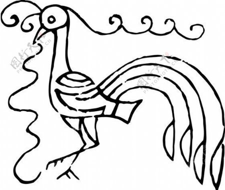 凤凰凤纹图案鸟类装饰图案矢量素材CDR格式0008