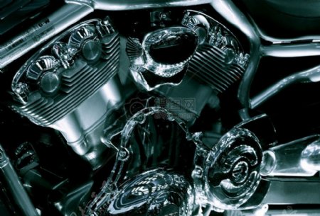 摩托车的金属发动机