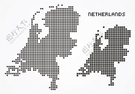 免费荷兰像素地图矢量