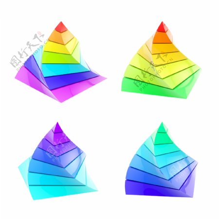 彩色立体金字塔